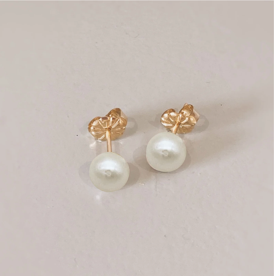 Boucles FWP mini — Boucles d'oreilles mini perle d'eau douce — Bijou Mariage Couture artisanal — Les Majestés