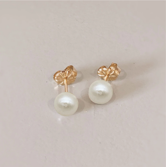Boucles FWP mini — Boucles d'oreilles mini perle d'eau douce — Bijou Mariage Couture artisanal — Les Majestés