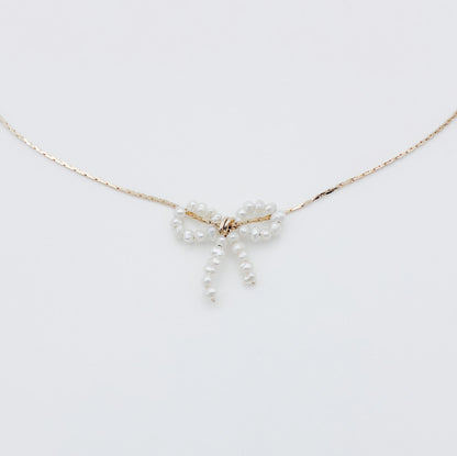 Collier Anita — Collier nœud de perles d'eau douce — bijou mariée artisanal — Les Majestés