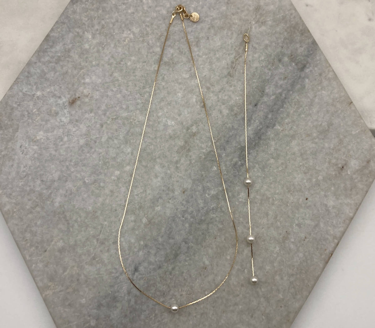 Collier et chaine de dos Lola — Collier et chaîne de dos perle nacrée Swarovski — Bijou mariage Couture artisanal — Les Majestés