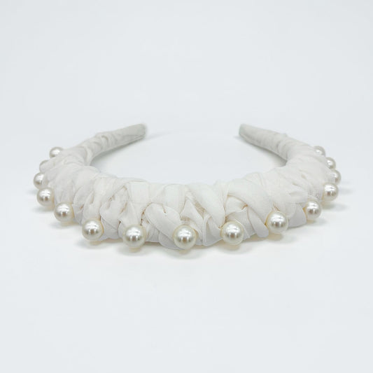 Serre-tête Odette- accessoire de cheveux mariée –Mariage- couture artisanal - Les Majestés
